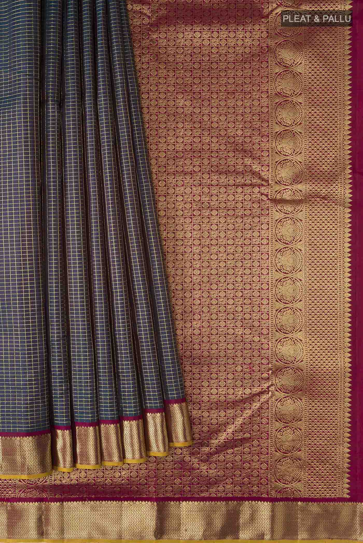 Blue Kanchipuram Silk Saree - Image 4