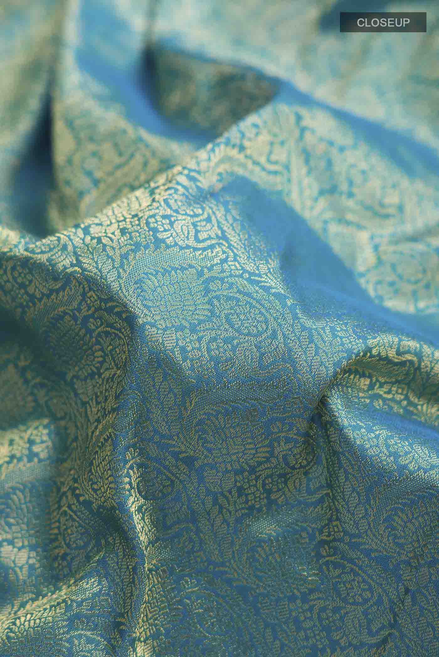 Blue Kanjivaram Silk Saree - Image 2