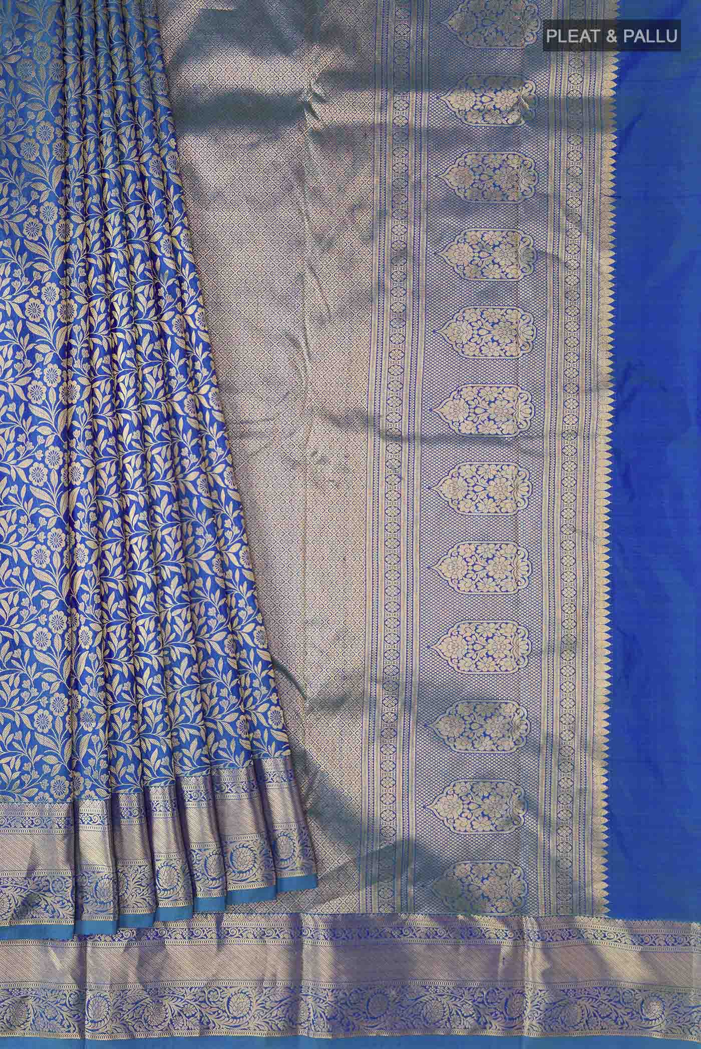 Blue Kanjivaram Silk Saree - Image 4