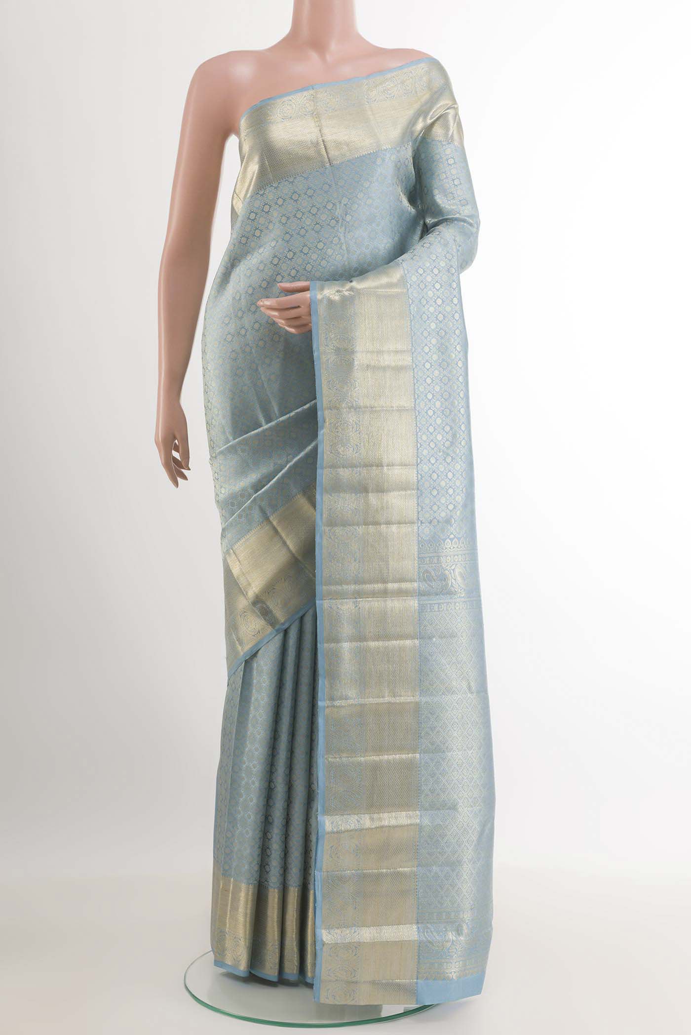 Light Blue Kanchipuram Silk Saree