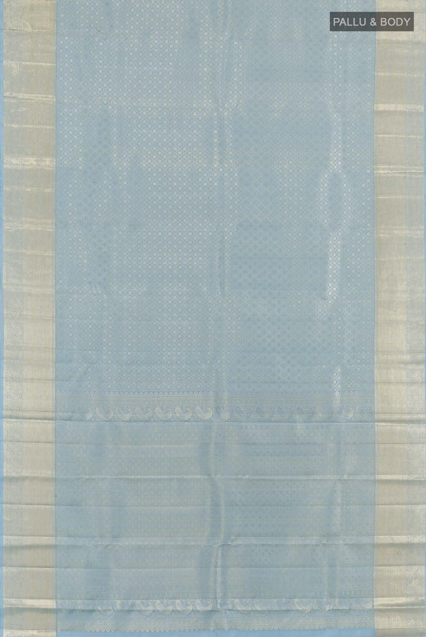 Light Blue Kanchipuram Silk Saree - Image 5