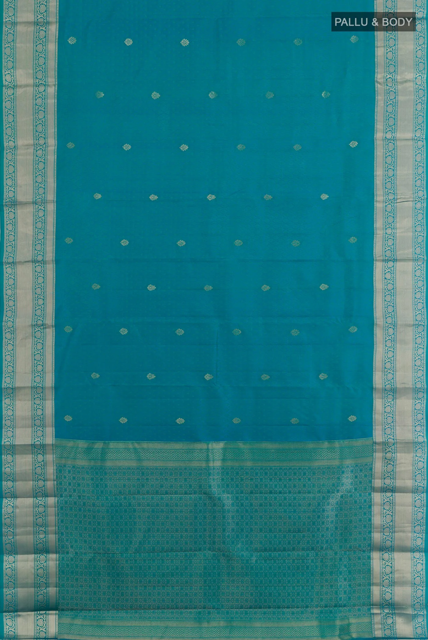 Blue Kanchipuram Silk Saree - Image 3