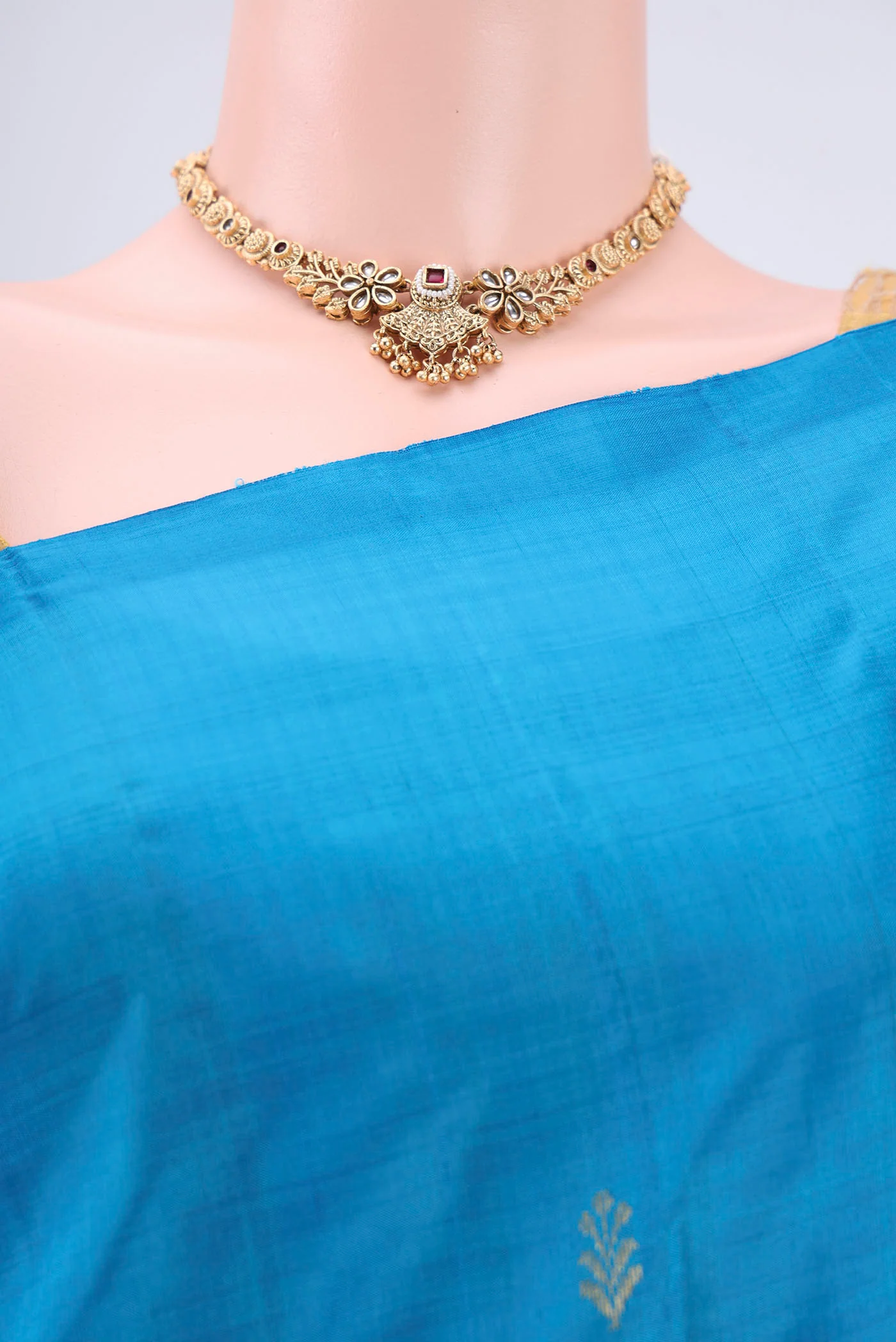 Blue Kanchipuram Silk Saree - Image 2