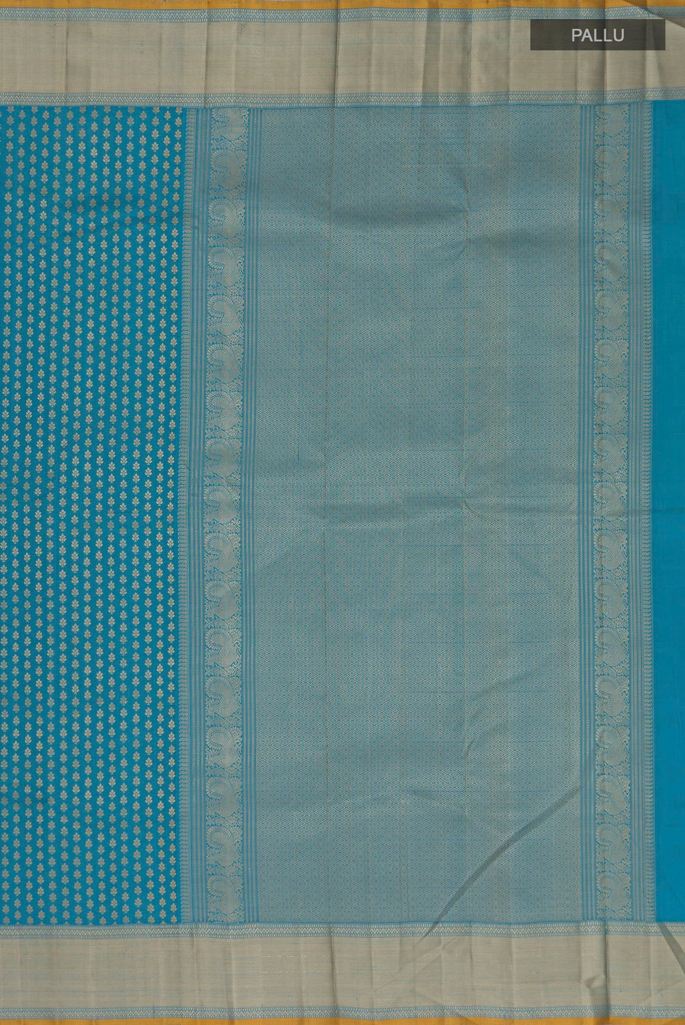 Sky Blue Kanchipuram Silk Saree - Image 6