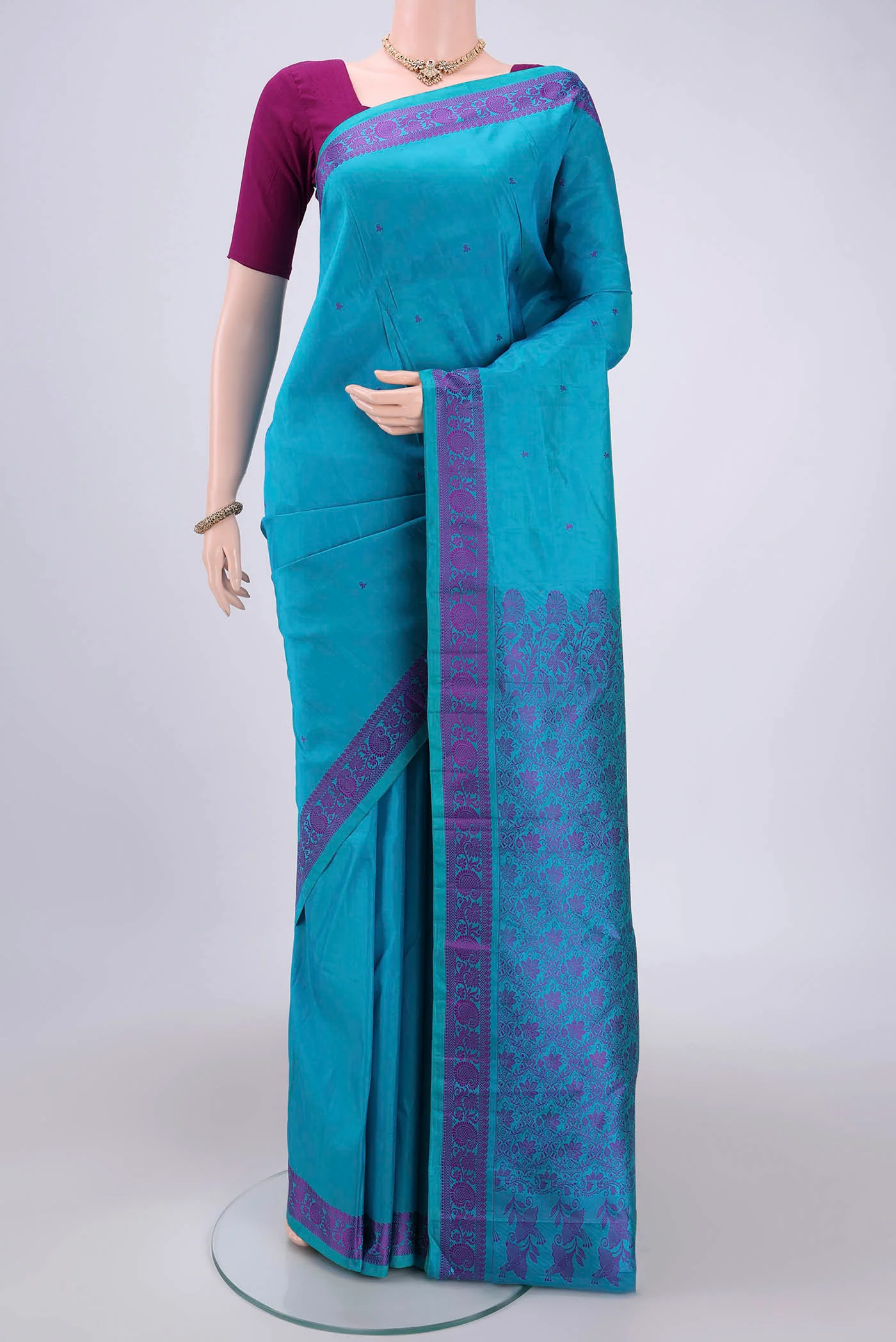 Blue Kanchipuram Silk Saree