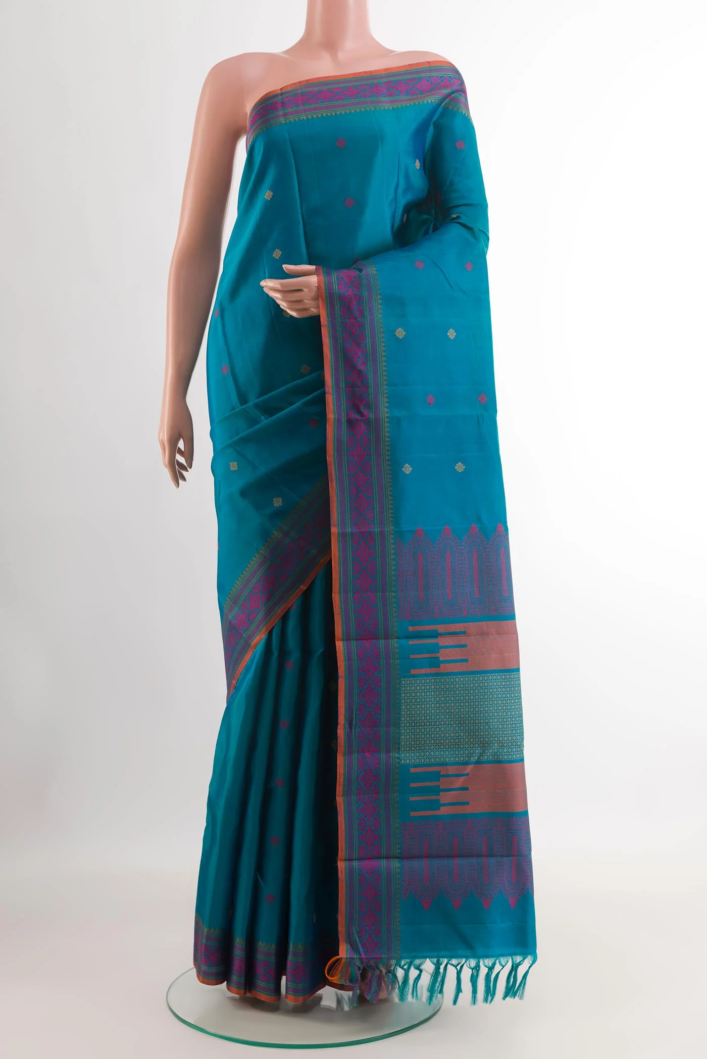 Blue Kanchipuram Silk Saree