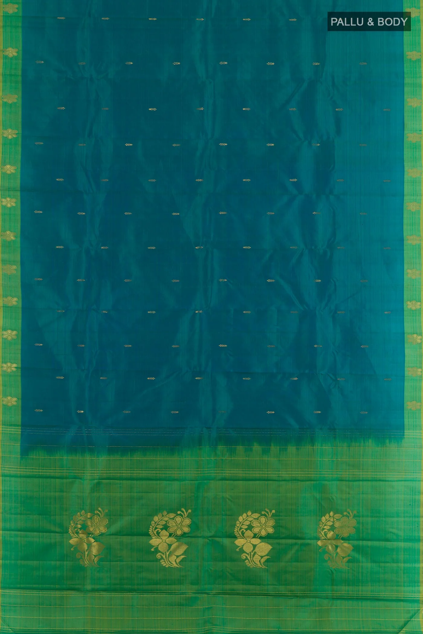 Blue Kanchipuram Silk Saree - Image 3