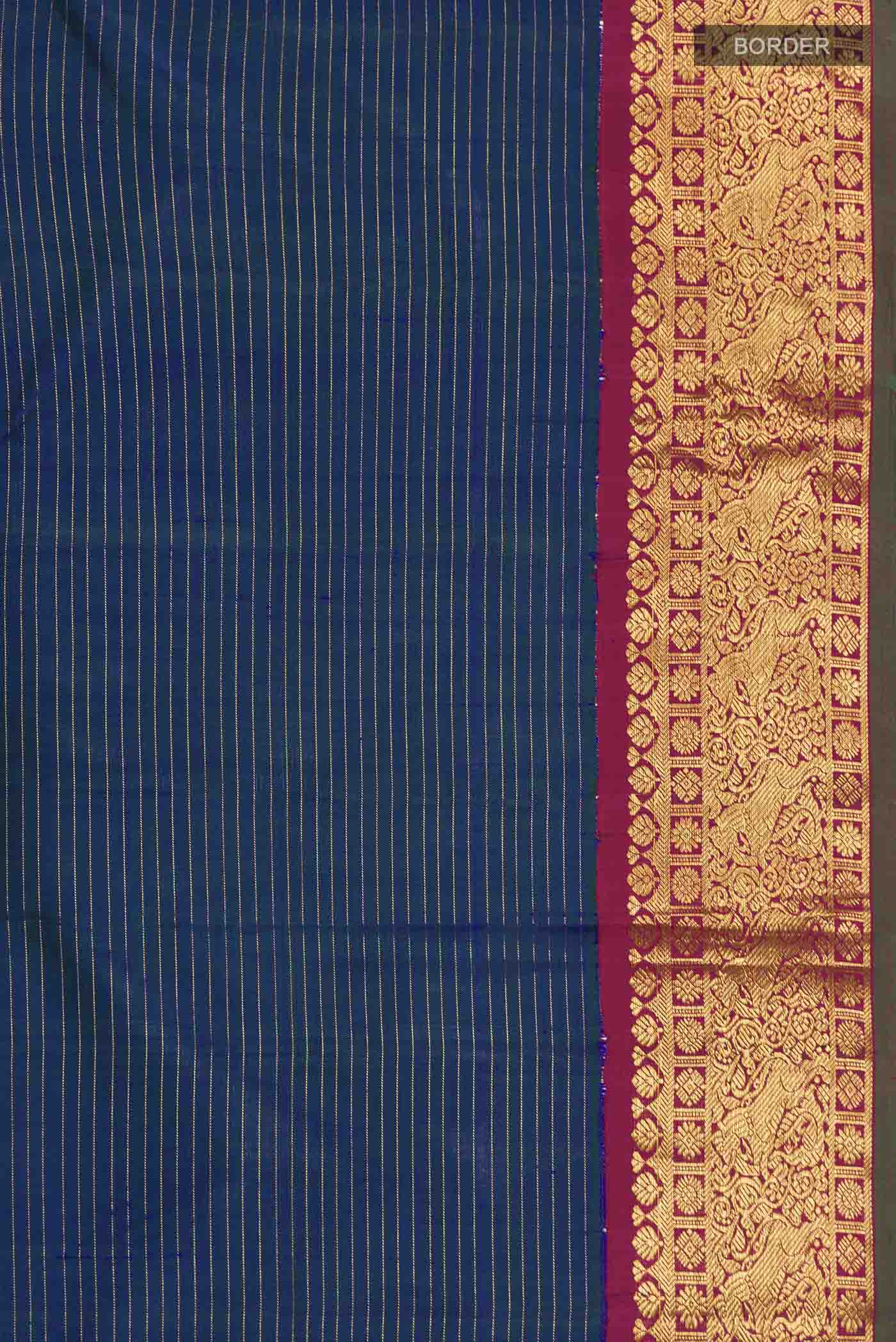 Blue Kanjivaram Silk Saree - Image 3