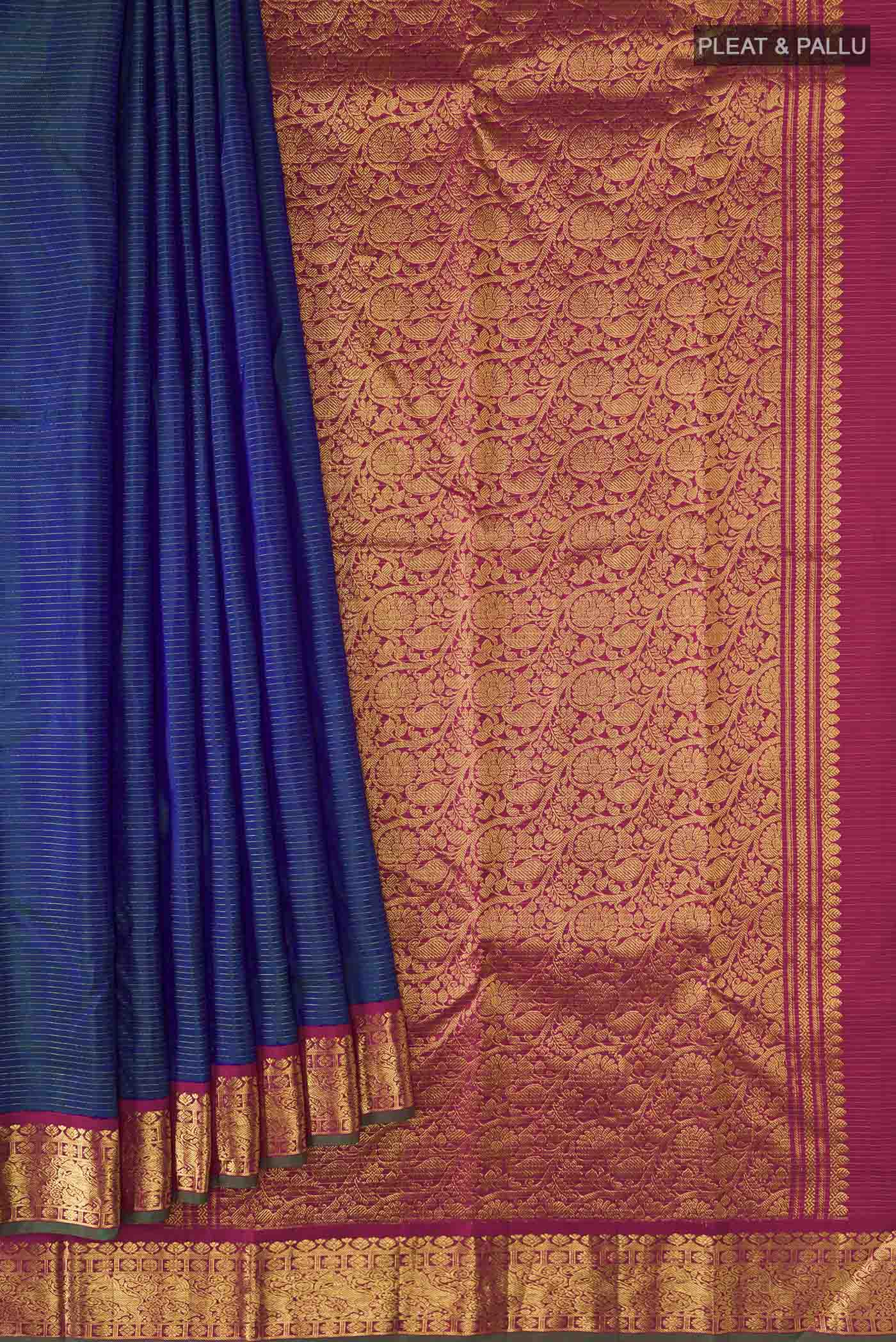 Blue Kanjivaram Silk Saree - Image 4