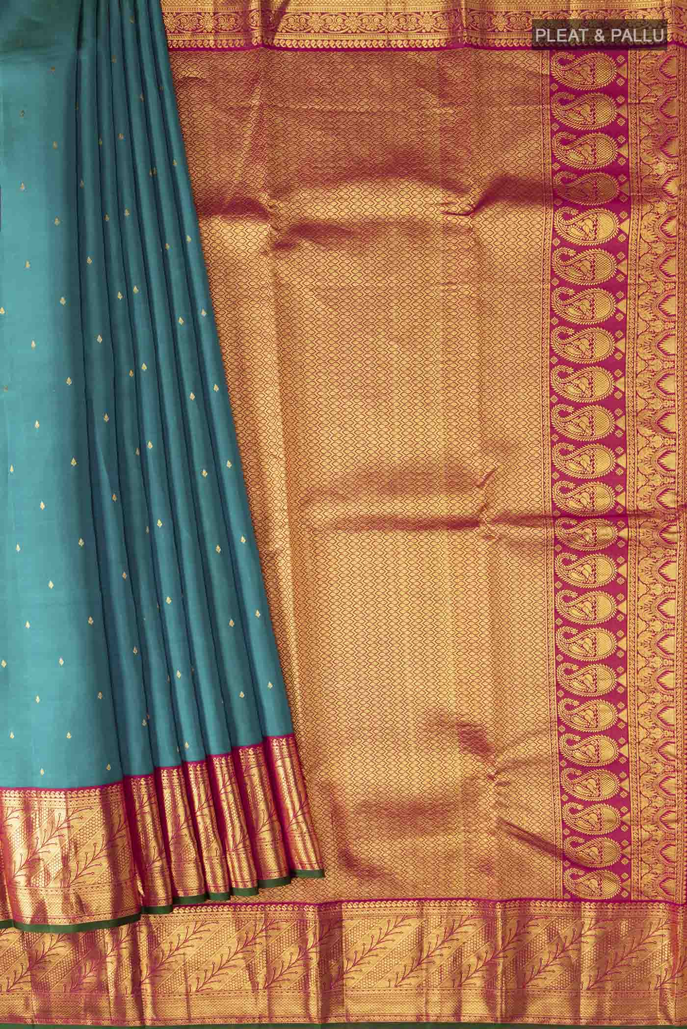 Blue Kanjivaram Silk Saree - Image 4