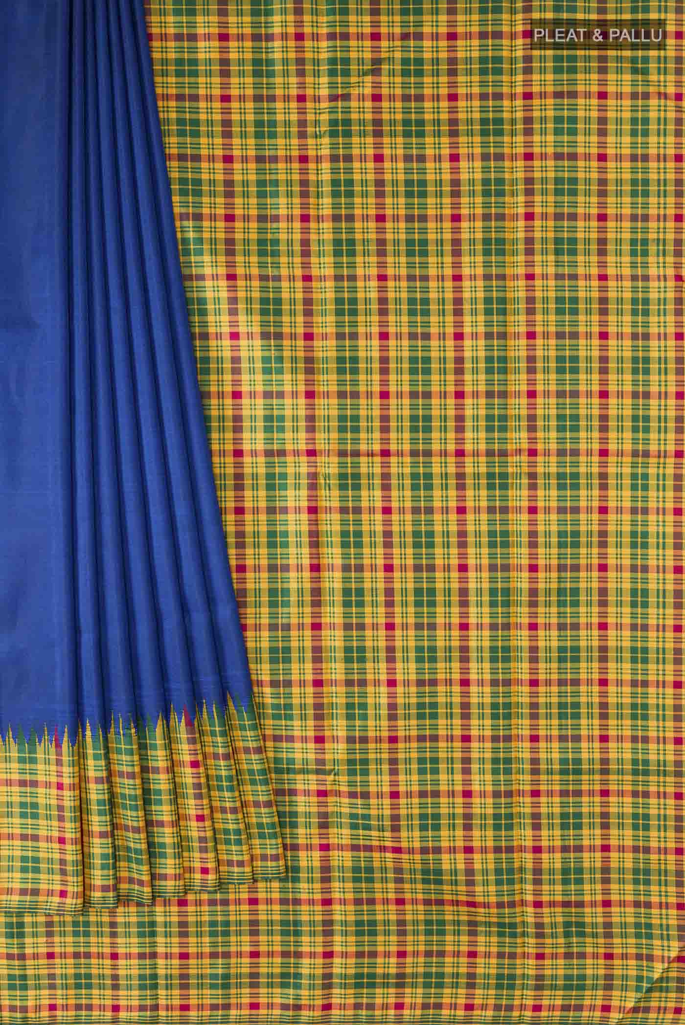 Blue Kanchipuram Silk Saree - Image 4