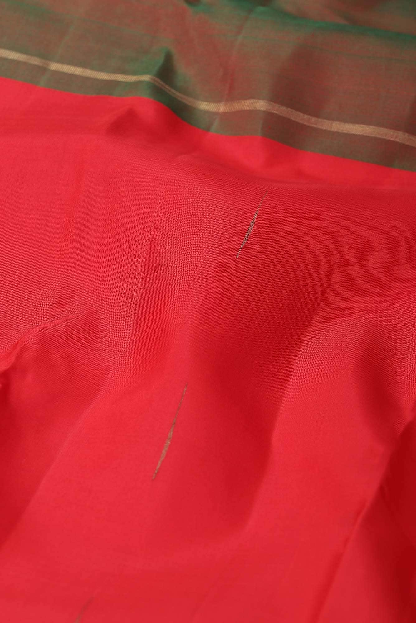 Pure Silk Pure Zari Red Kanjivaram Saree - Image 4