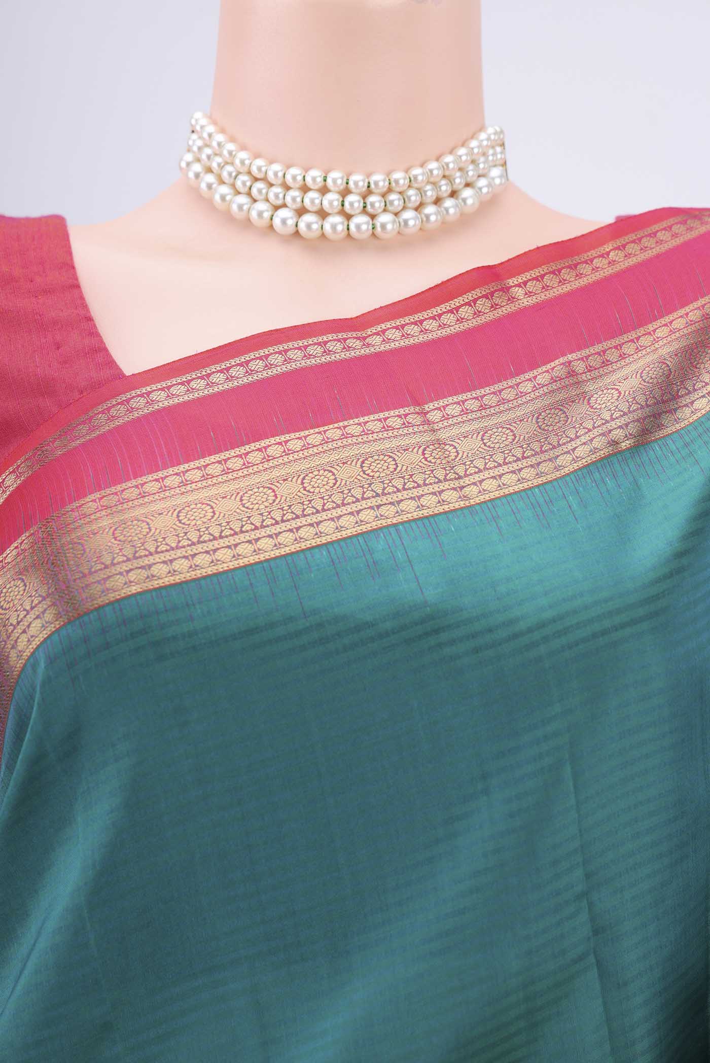 Blue Kanchipuram Silk Saree - Image 2
