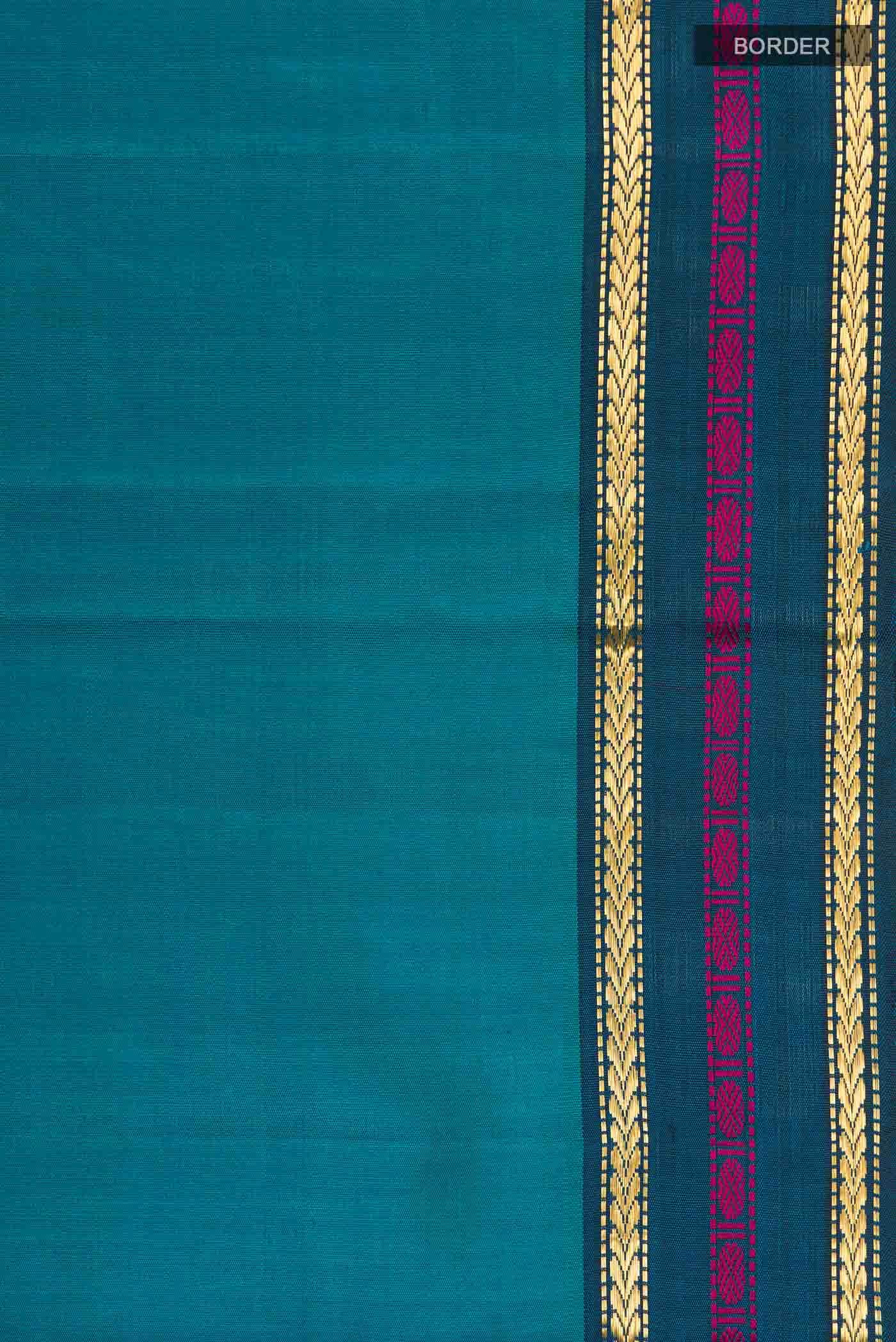 Blue Kanjivaram Silk Saree - Image 5