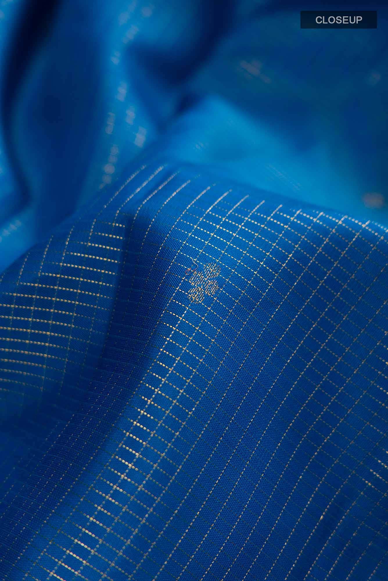 Blue Kanjivaram Silk Saree - Image 3