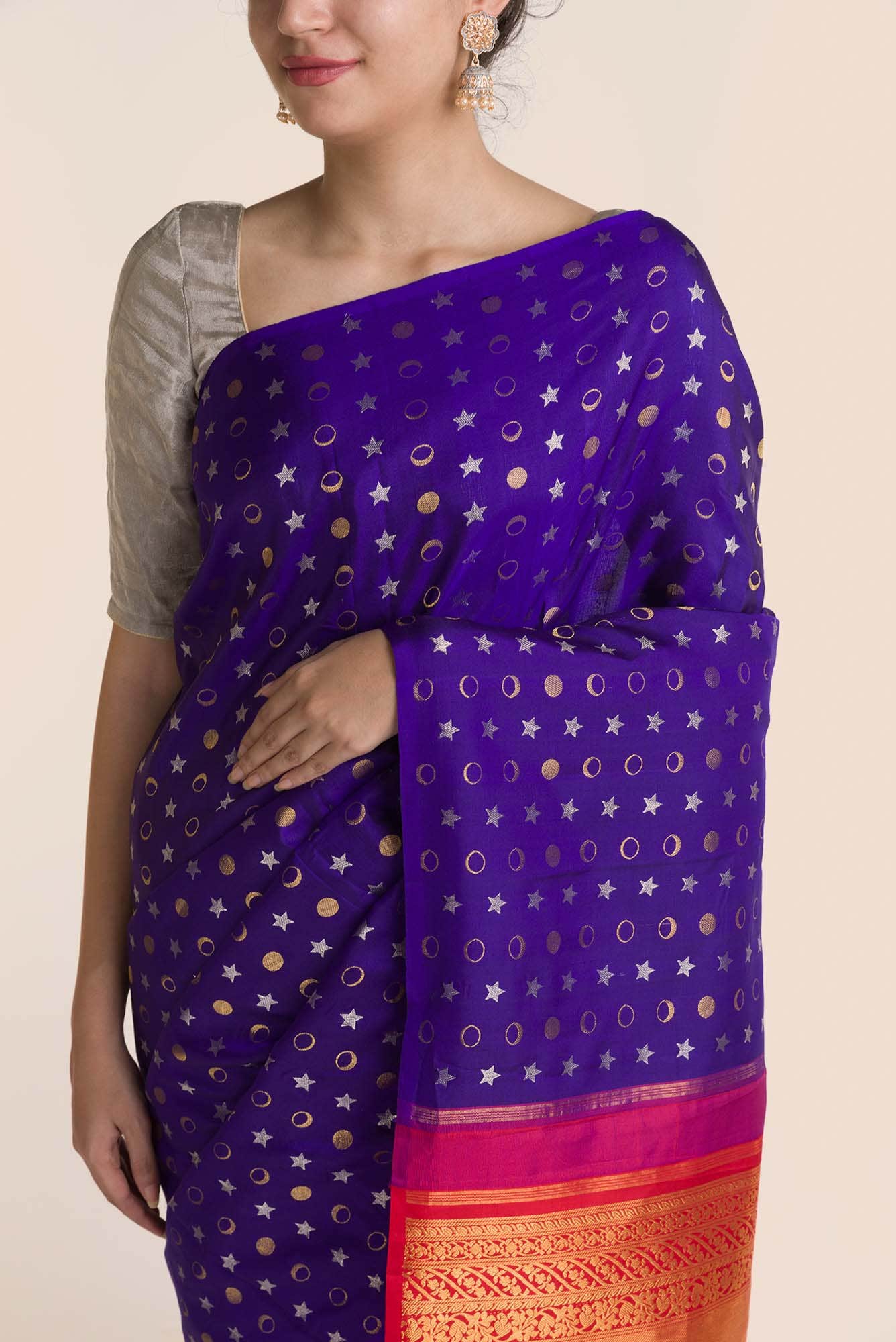 Dakshinayana-Blue Kanchipuram Silk Saree - Image 2