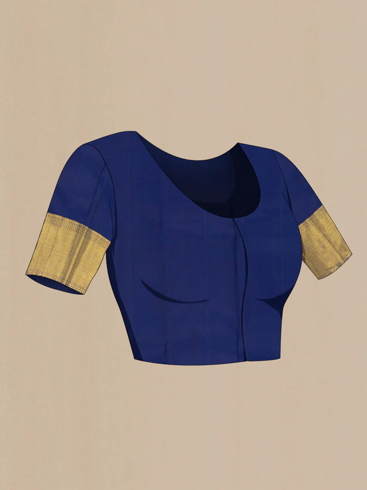 Blue Kanchipuram Silk Saree - Image 4