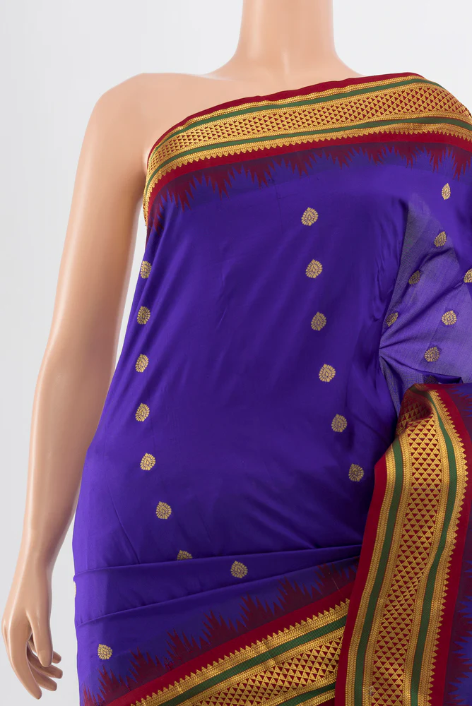 Blue Kanchipuram Silk Saree - Image 2