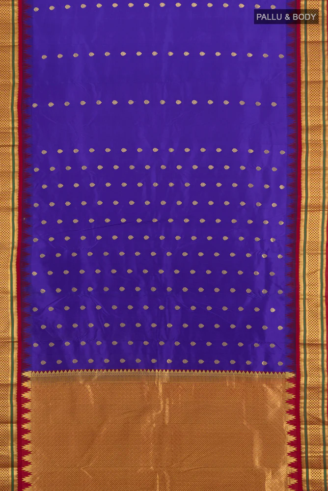 Blue Kanchipuram Silk Saree - Image 5