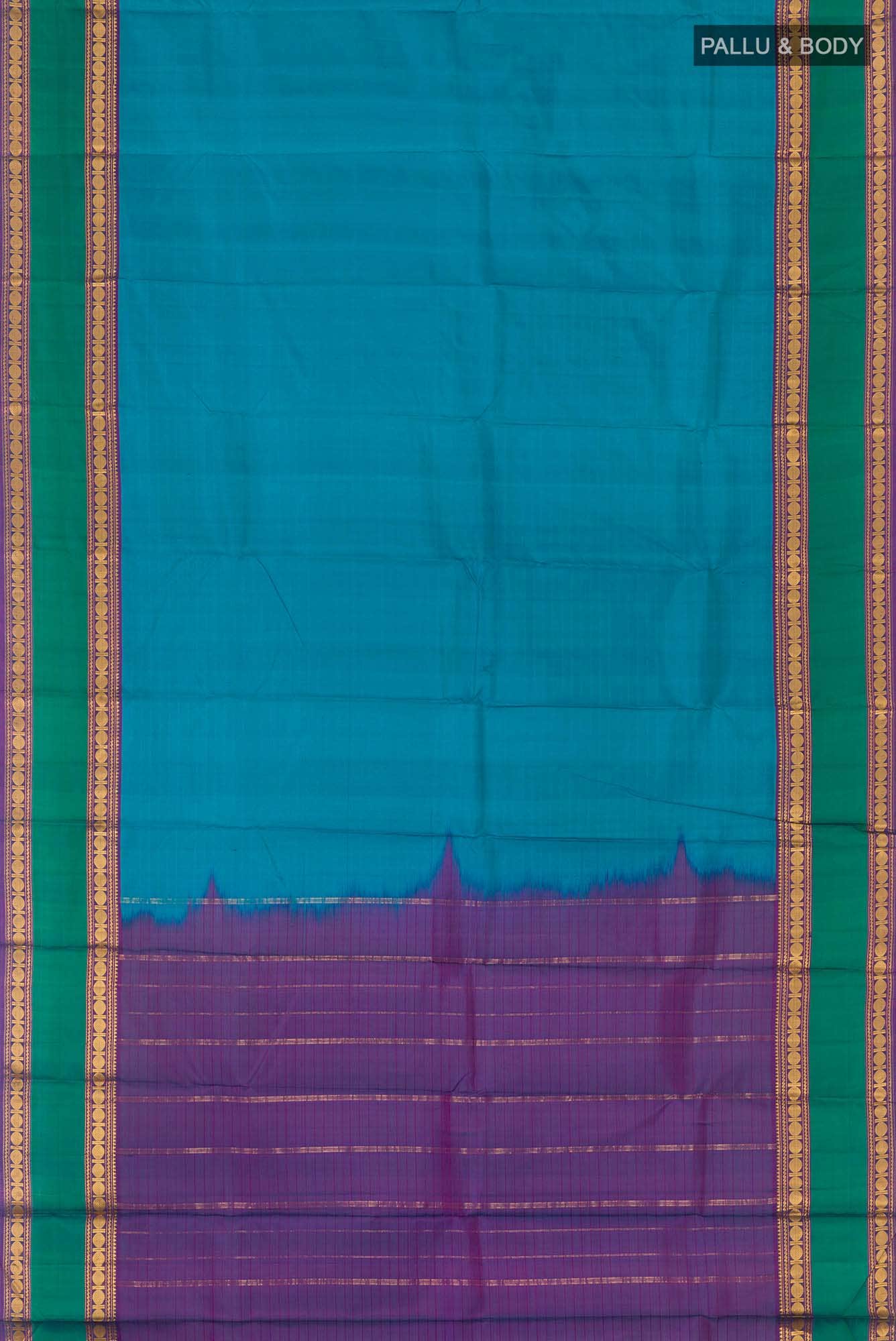 Blue Kanchipuram Silk Saree - Image 4