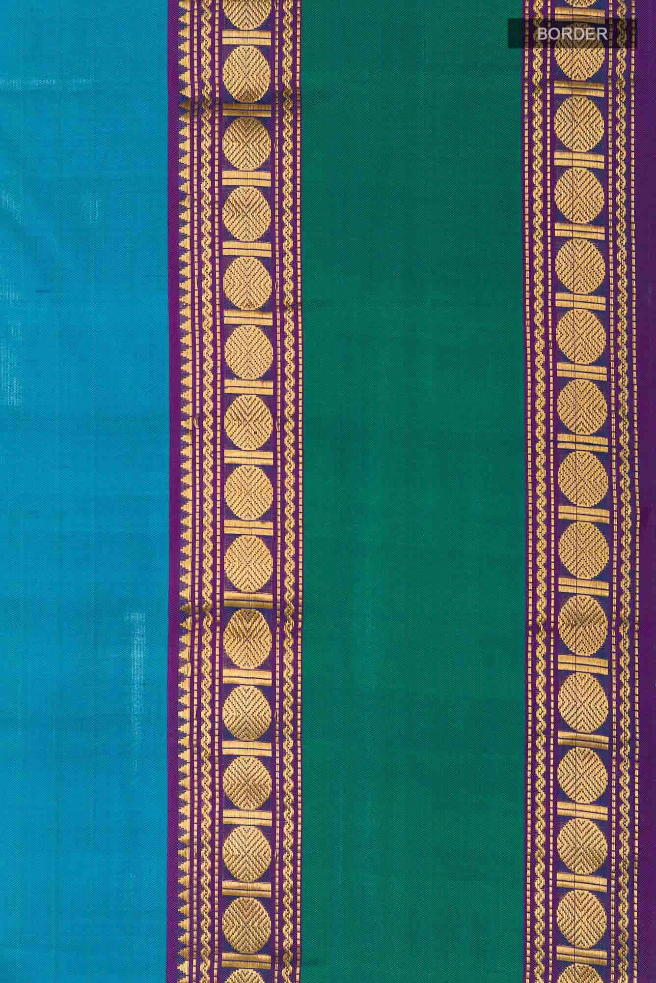 Blue Kanchipuram Silk Saree - Image 5