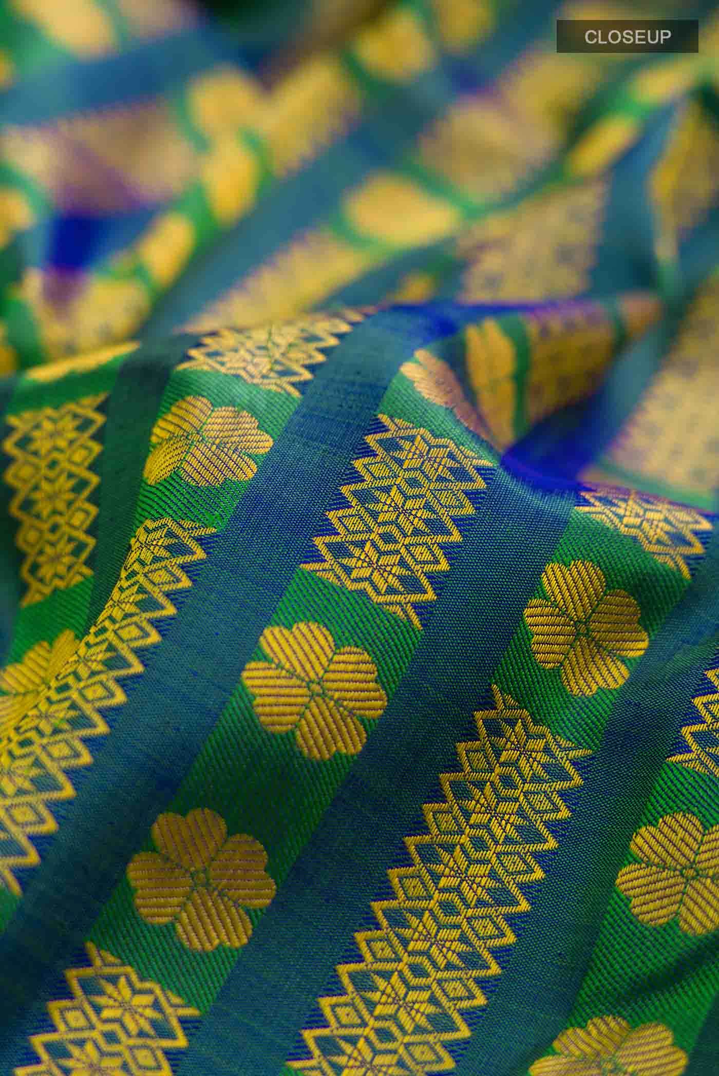 Blue Kanjivaram Silk Saree - Image 3