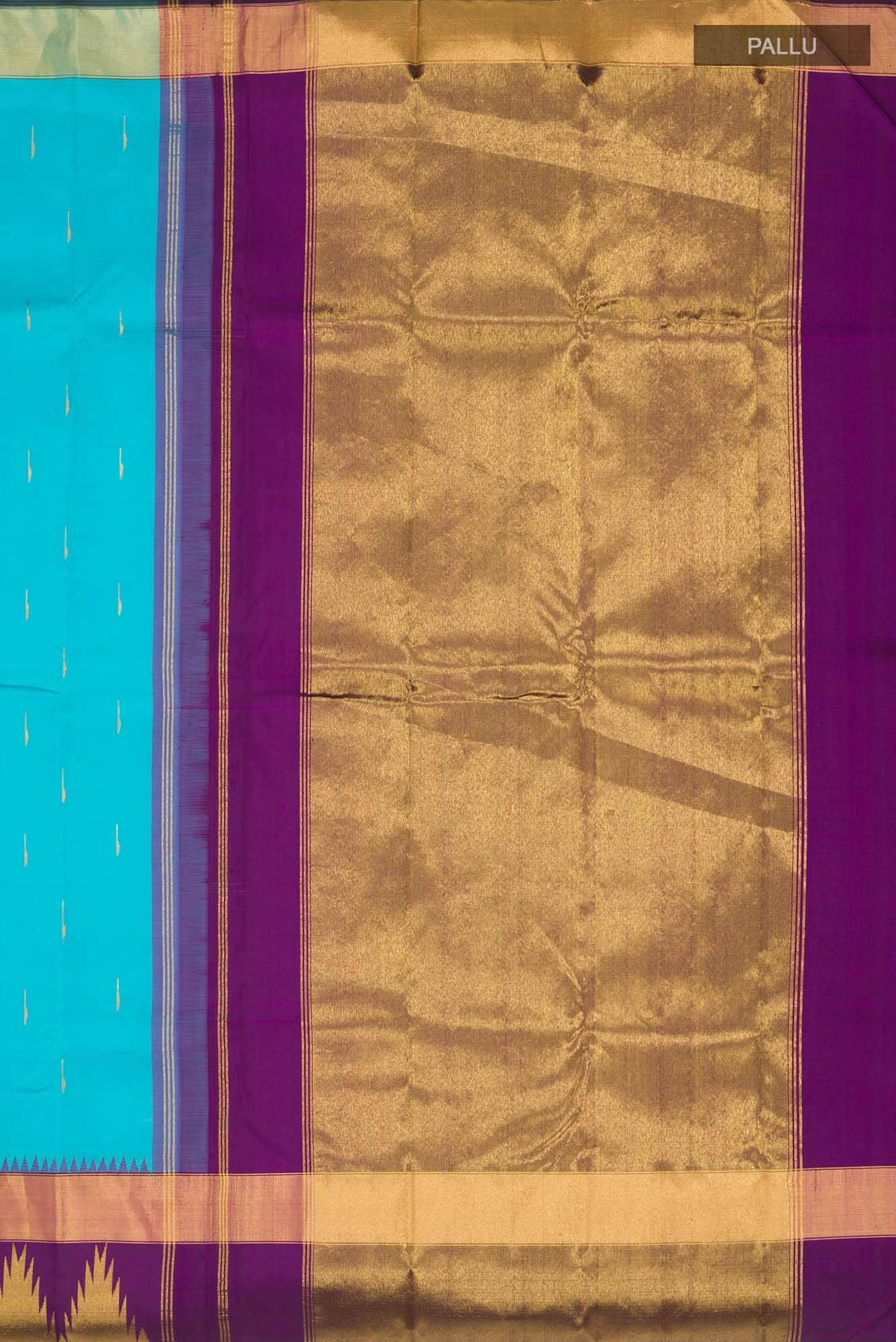 Blue Kanchipuram Silk Saree - Image 5