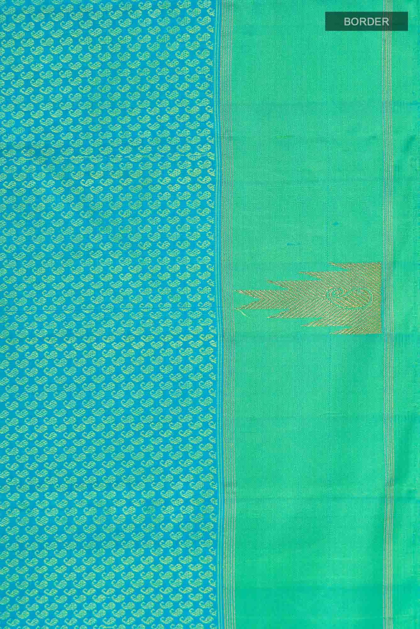 Blue Kanjivaram Silk Saree - Image 6