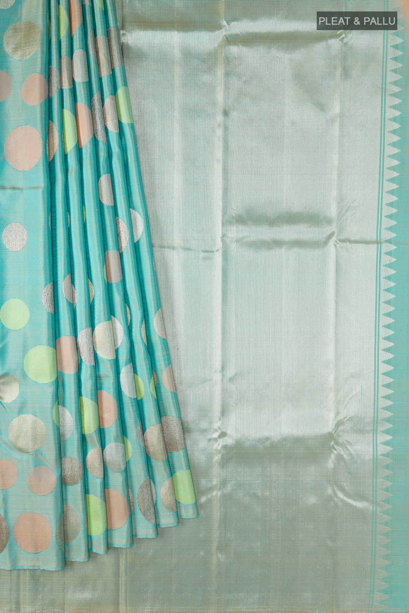 Blue Kanchipuram Silk Saree - Image 2