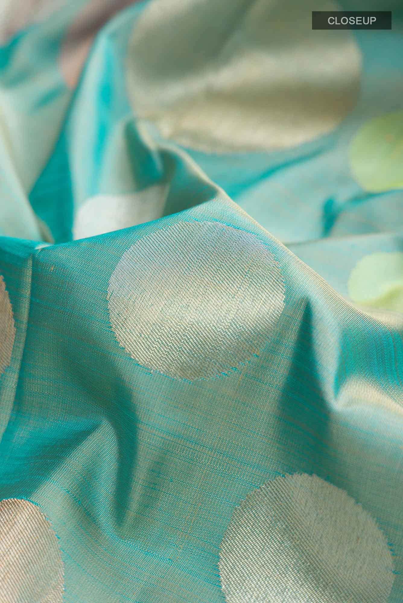 Blue Kanchipuram Silk Saree - Image 3