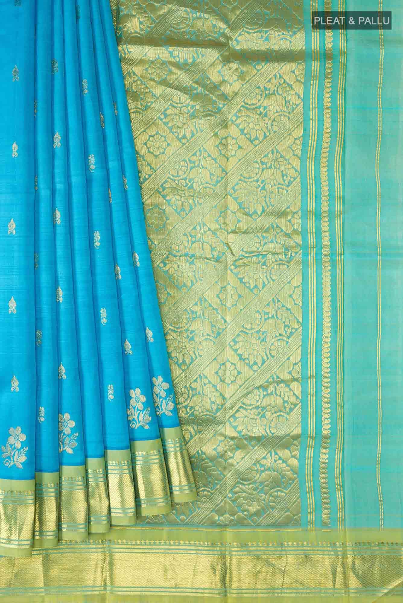 Blue Kanjivaram Silk Saree - Image 2