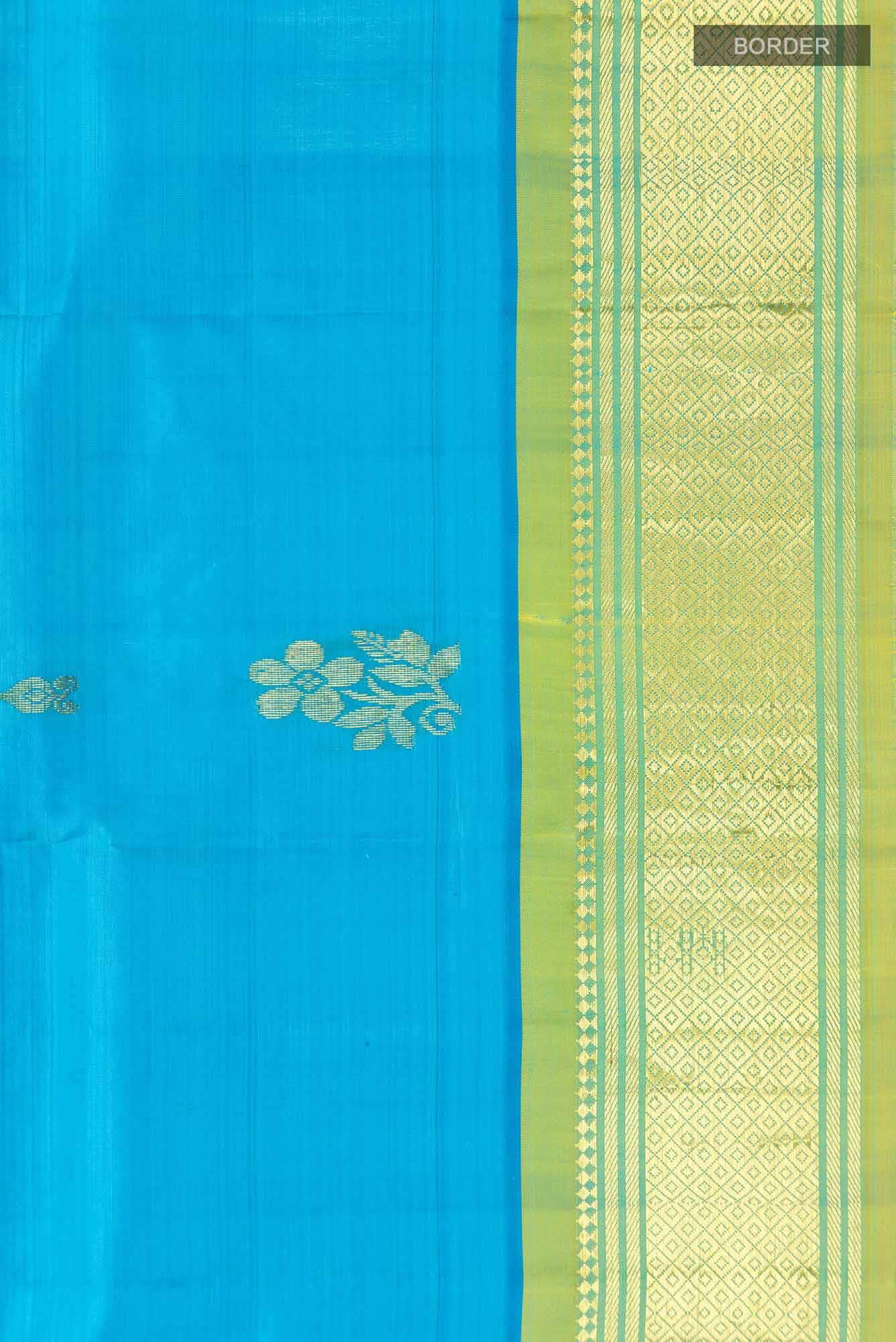 Blue Kanjivaram Silk Saree - Image 5