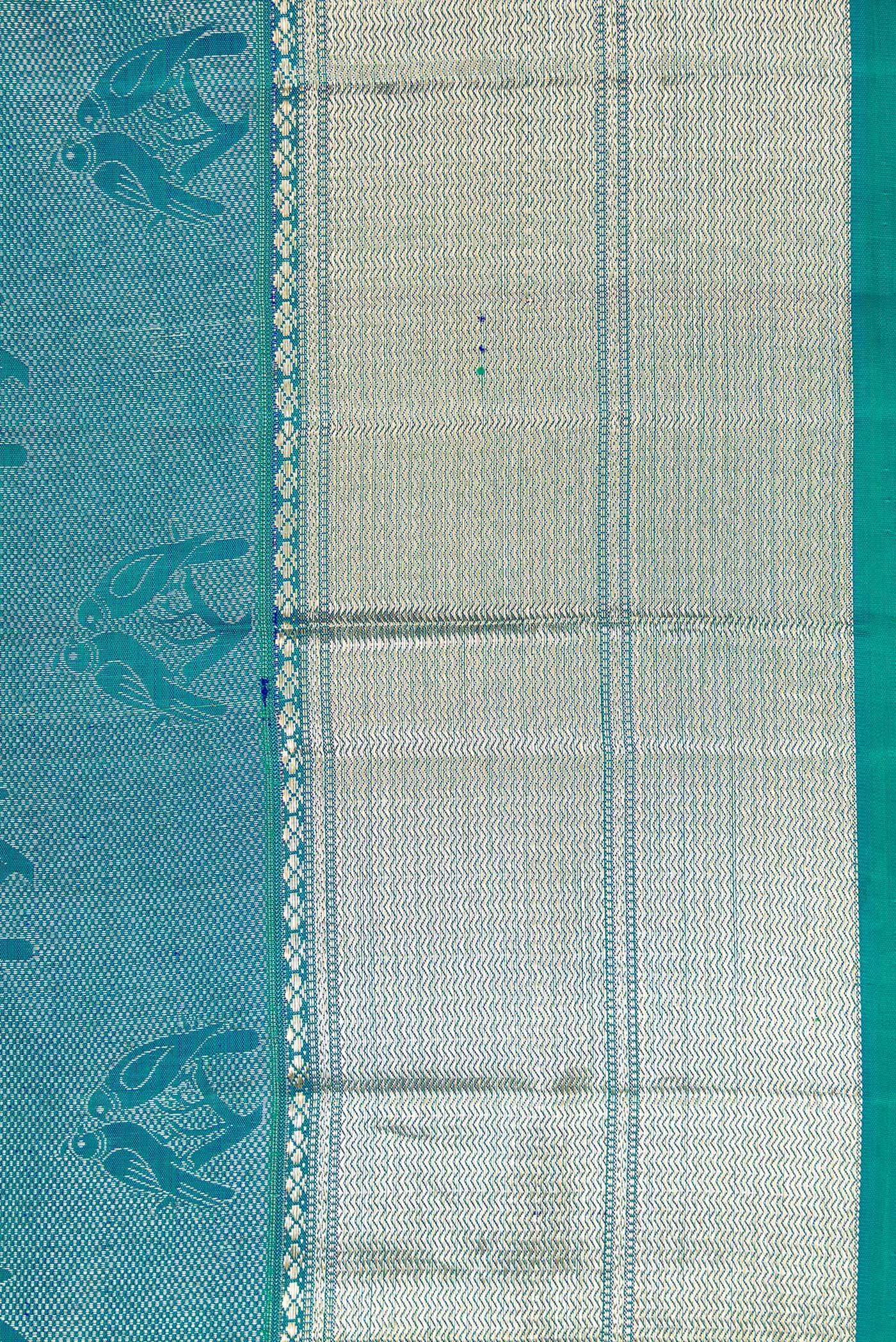 Blue Kanchipuram Silk Saree - Image 3