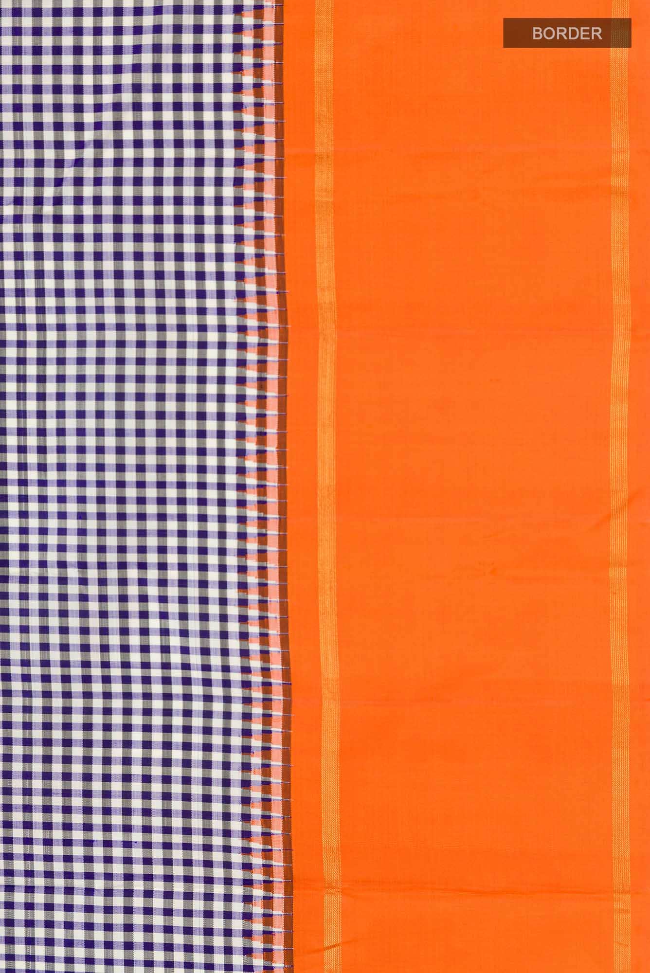 Pure Silk Pure Zari Blue Kanchipuram Saree - Image 5