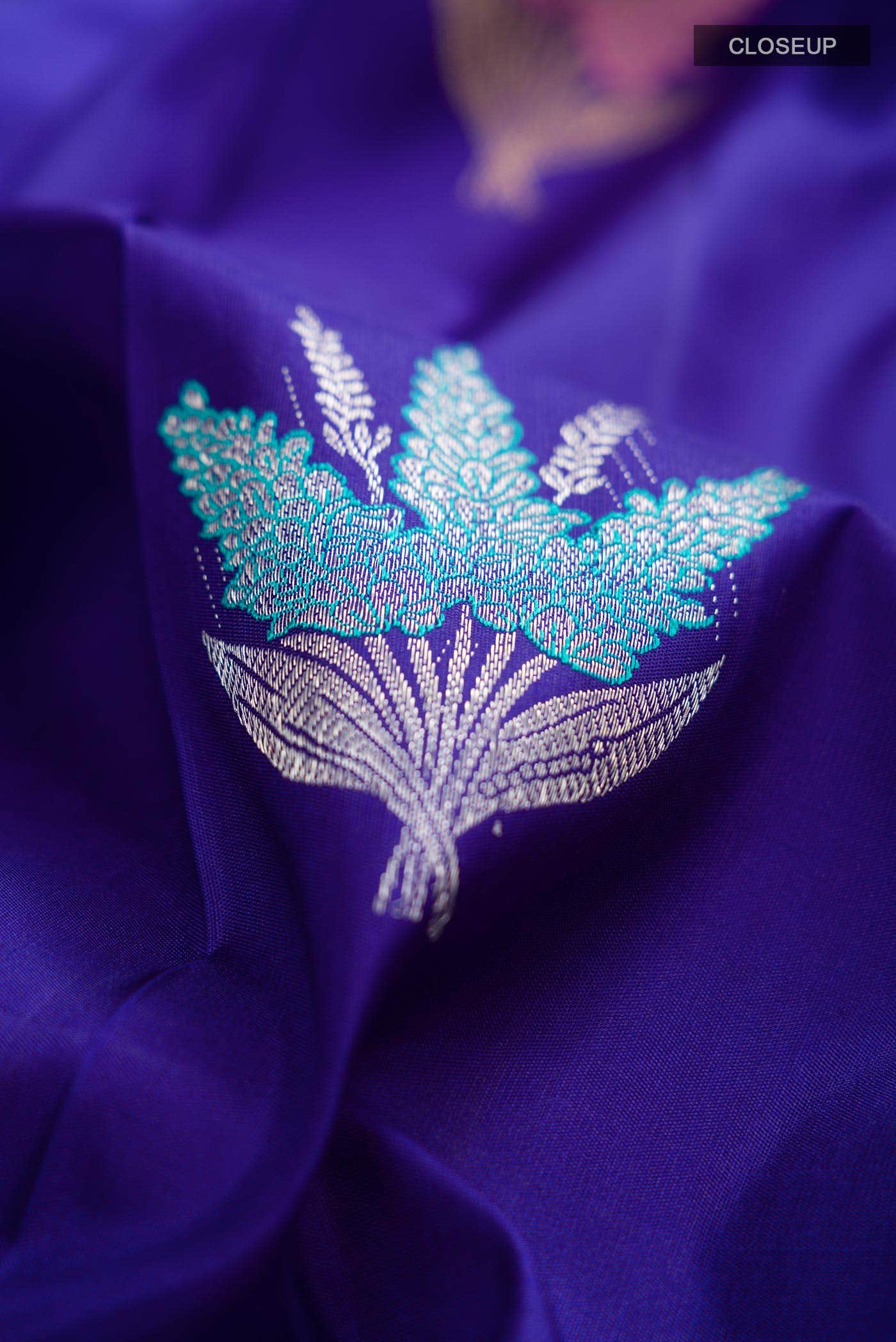Blue Kanjivaram Silk Saree - Image 3