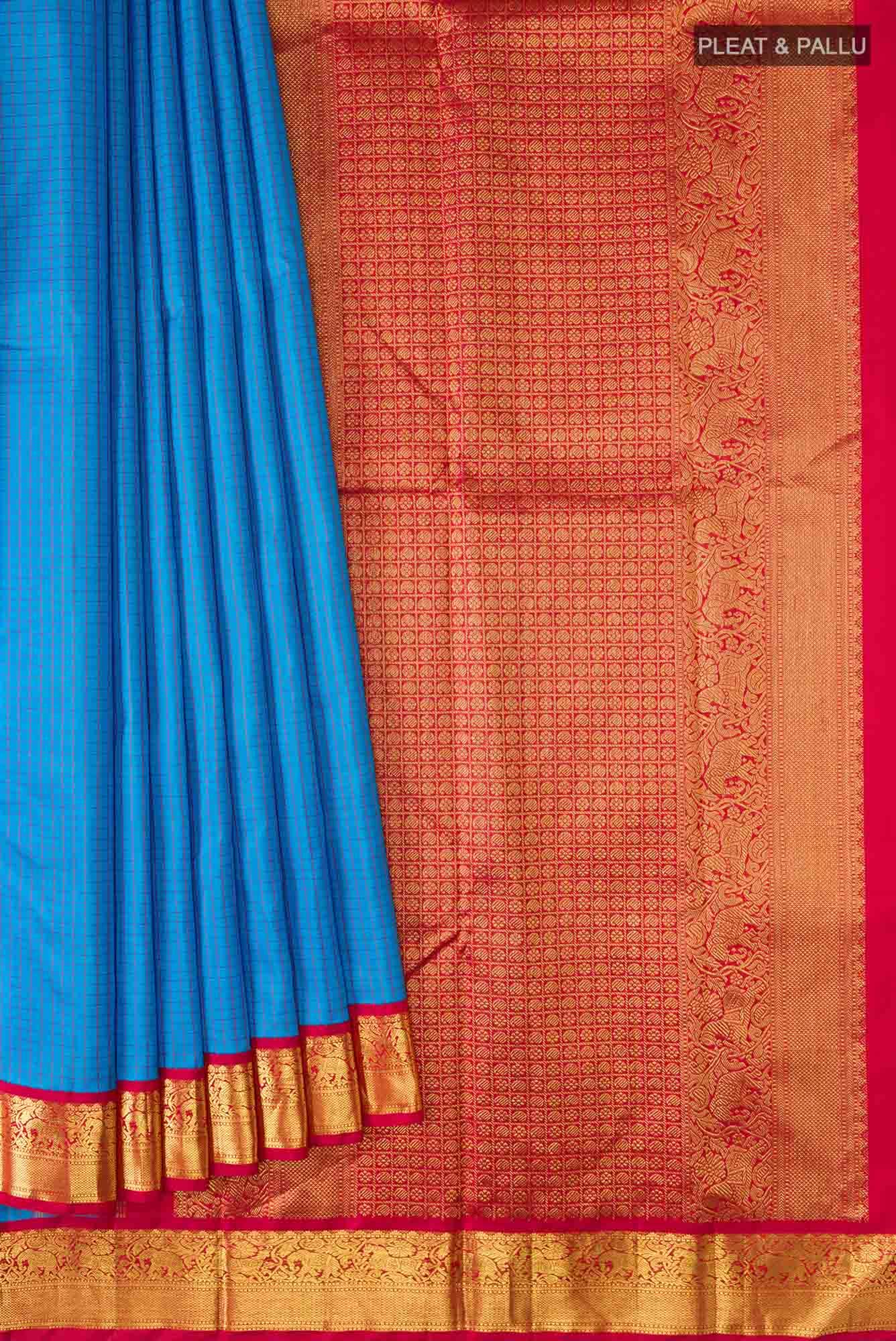 Blue Kanjivaram Silk Saree - Image 2