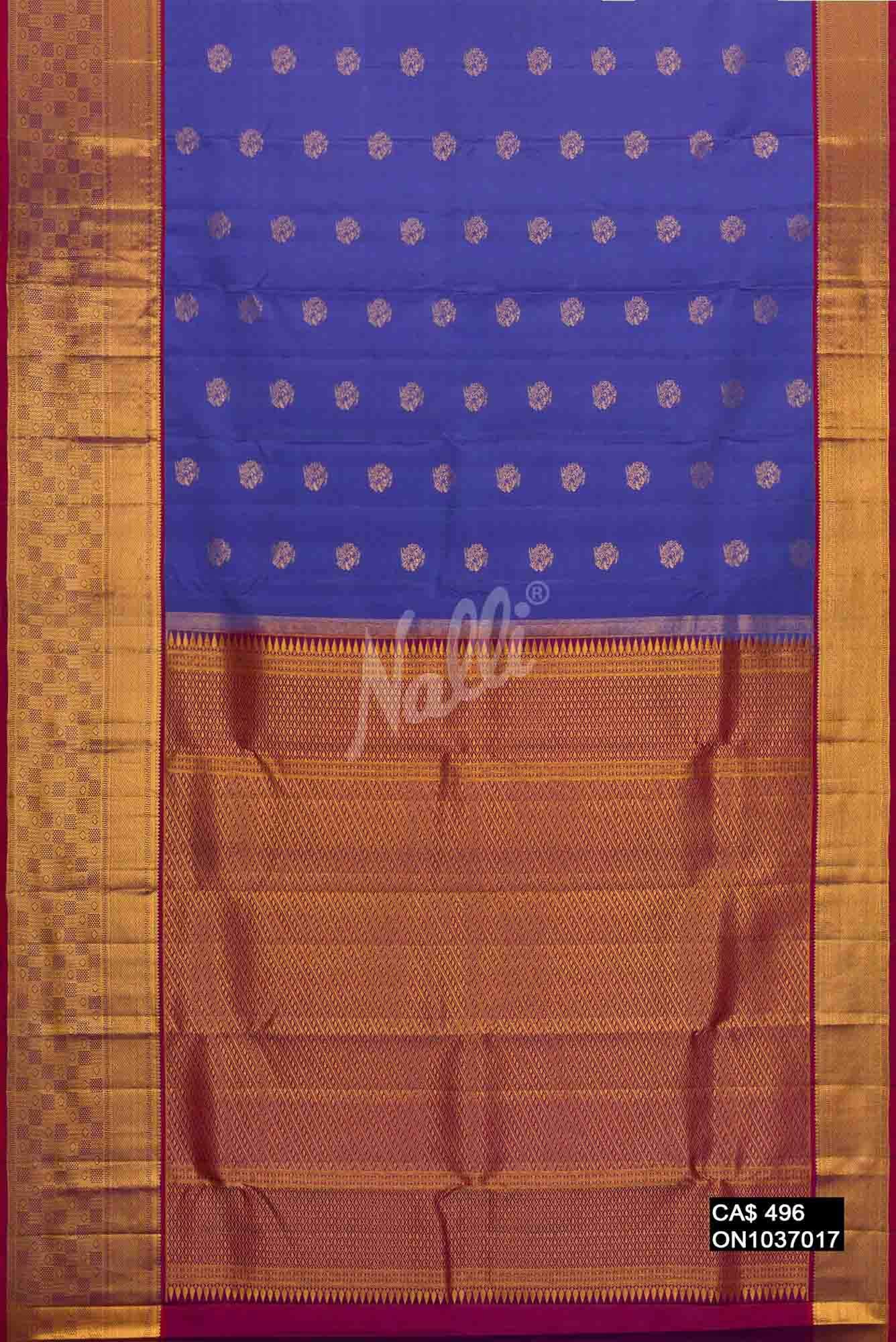 Blue Kanchipuram Silk Saree