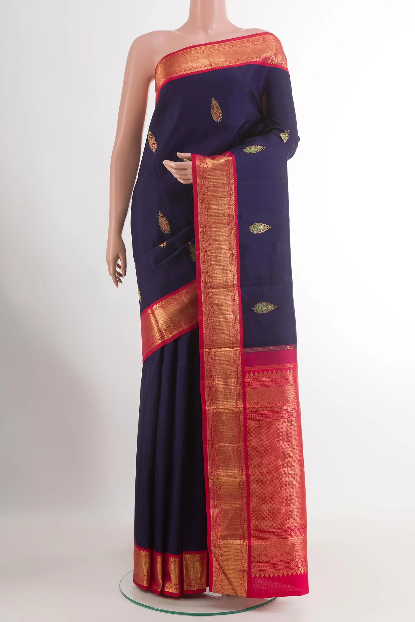Navy Blue Kanjivaram Silk Saree