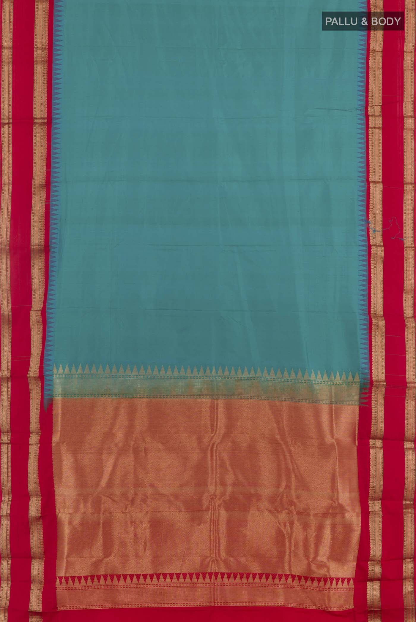 Blue Bangalore Silk Saree - Image 3