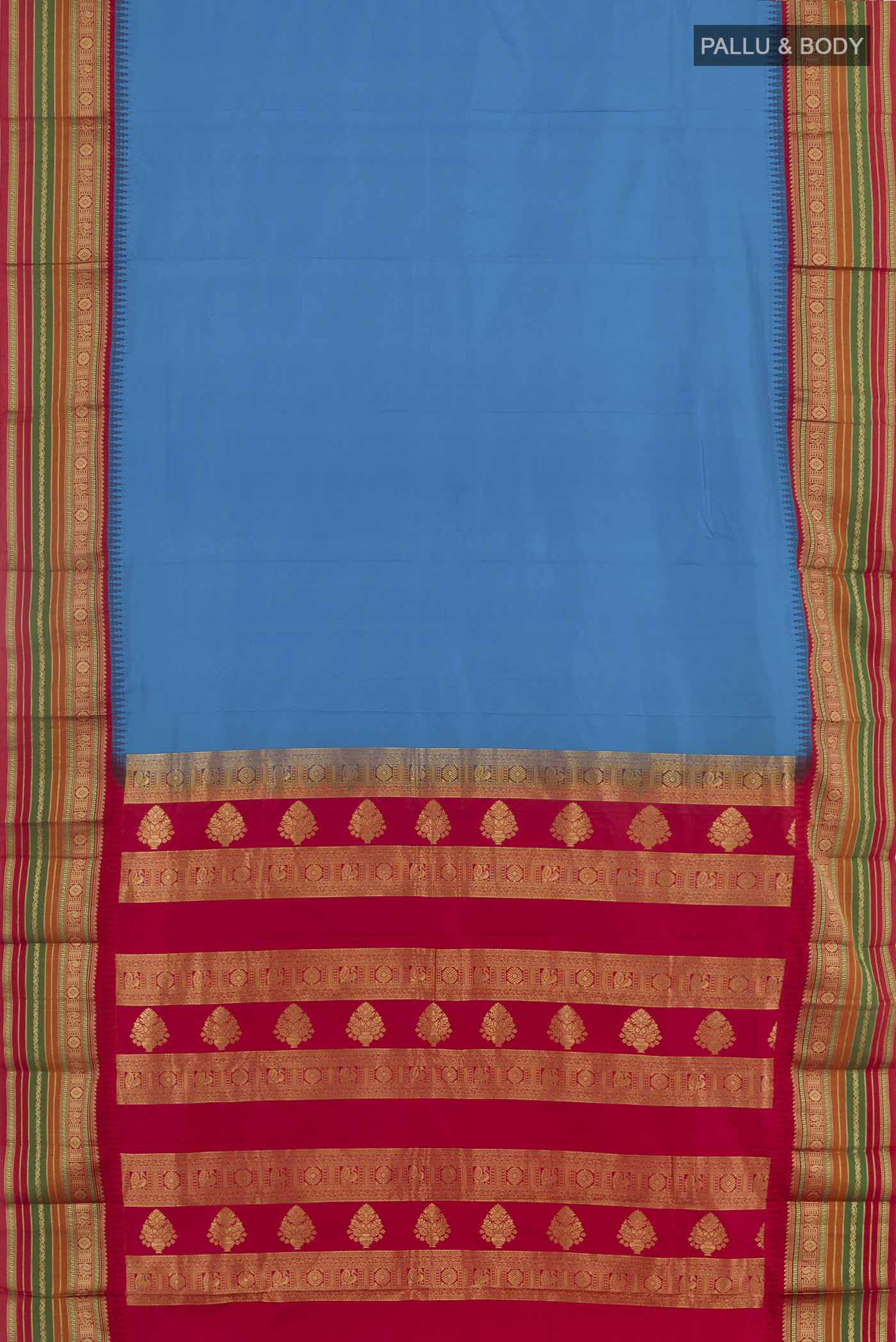 Blue Bangalore Silk Saree - Image 4