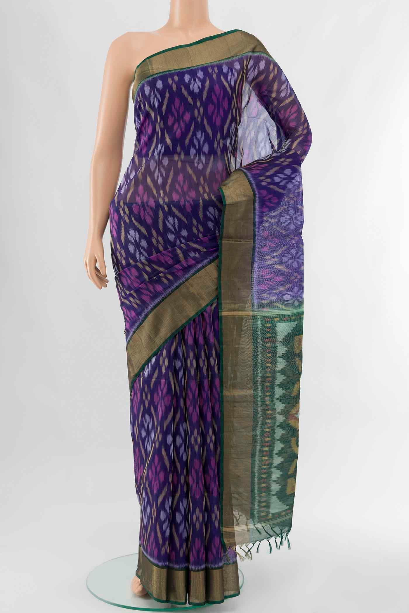 Blue Silk Cotton Saree