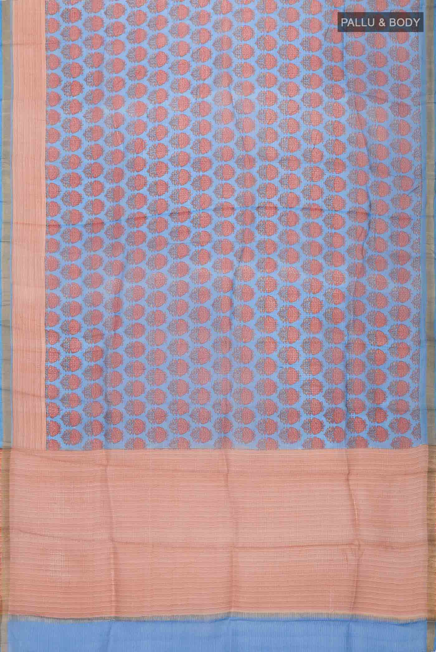 Blue Kota Silk Saree - Image 3