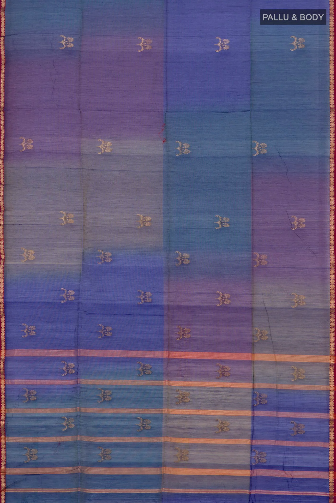 Multi Color Maheshwari Silk Cotton Saree - Image 5