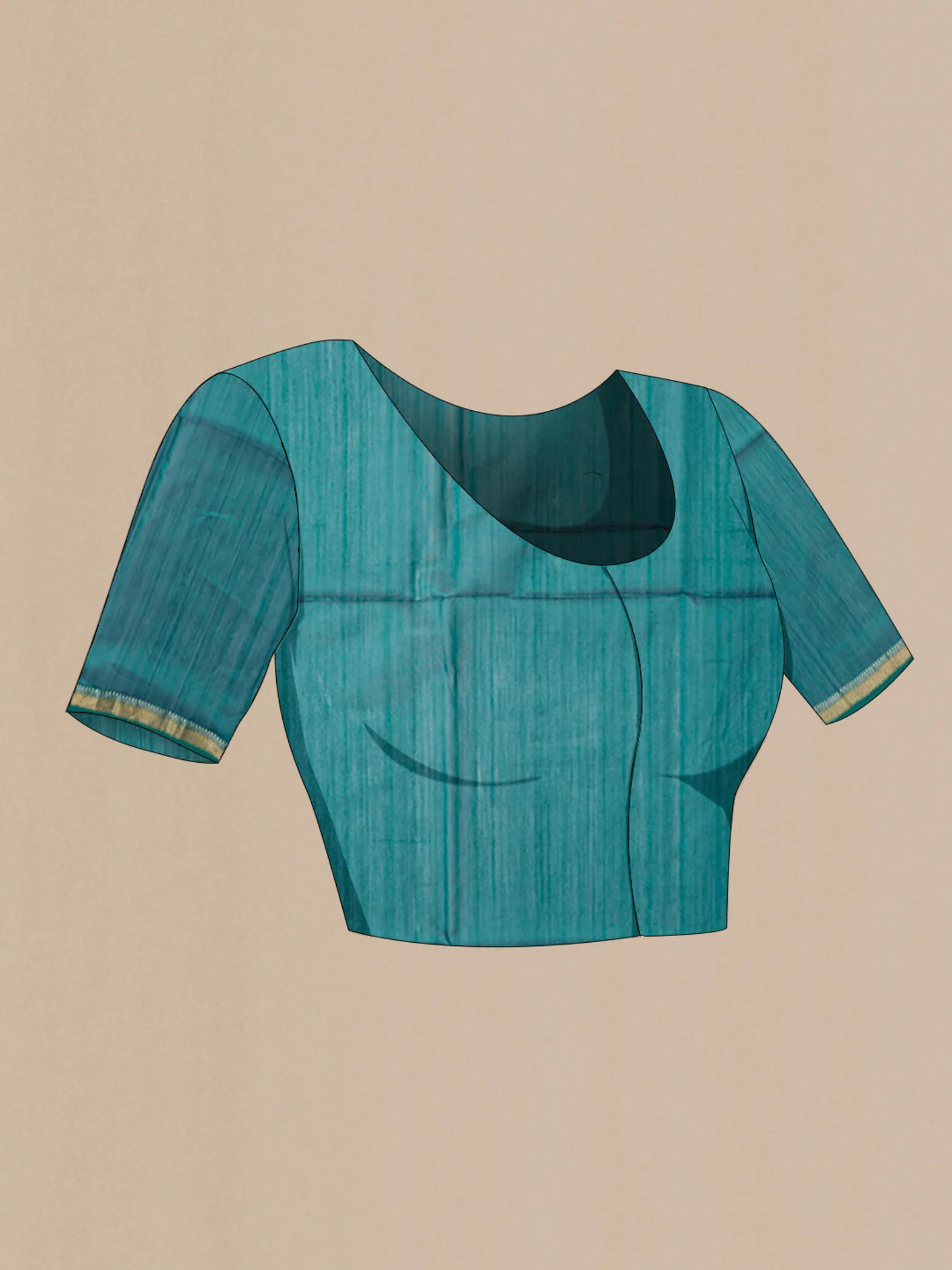 Blue Maheshwari Silk Cotton Saree - Image 2