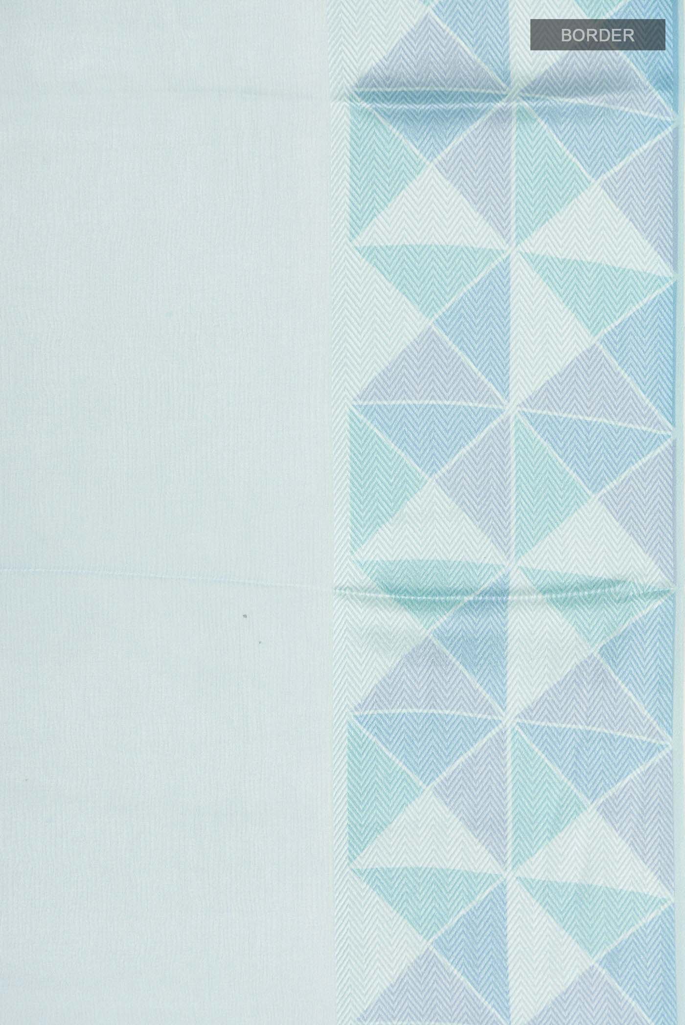 Blue Mysore Chiffon Saree - Image 3