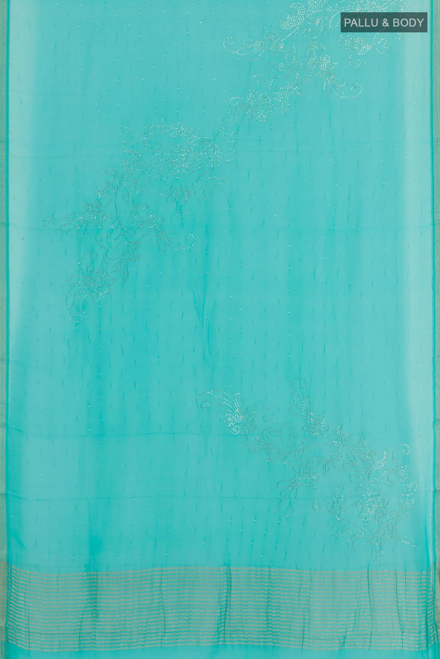 Blue Mysore Chiffon Saree - Image 3