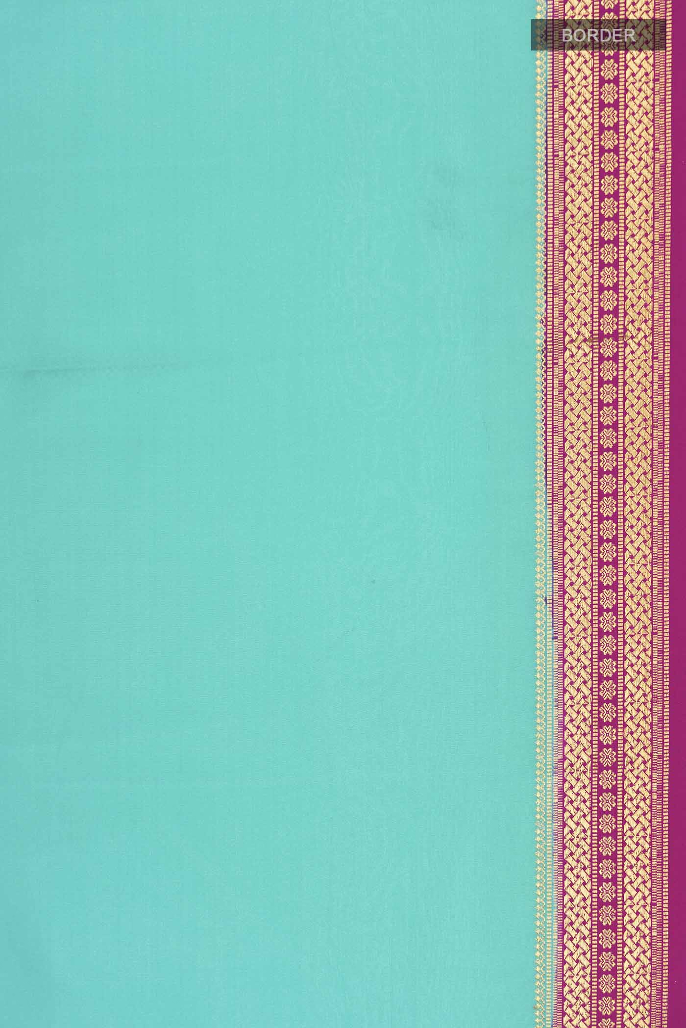 Blue Mysore Crepe Saree - Image 3