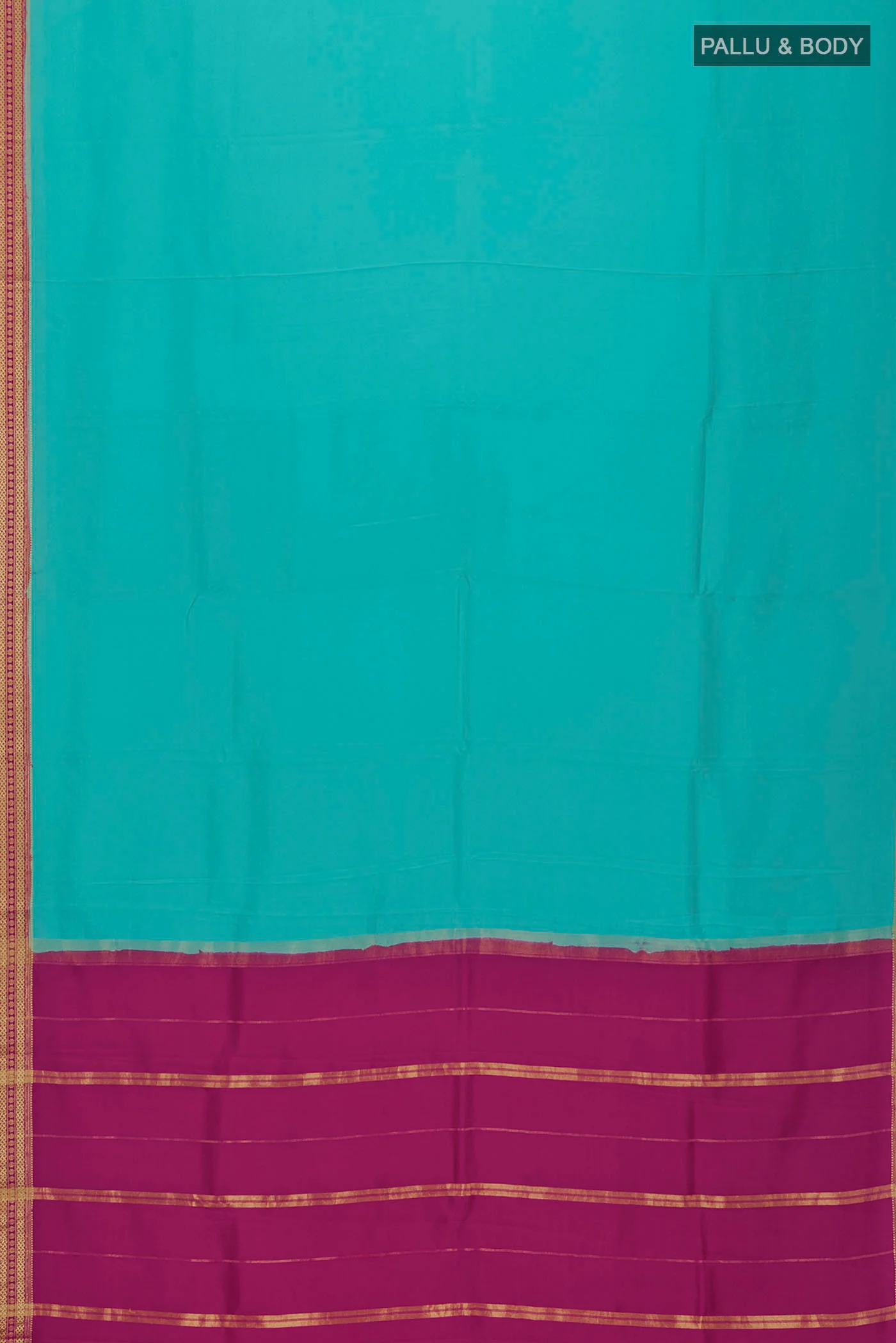 Blue Mysore Crepe Saree - Image 6