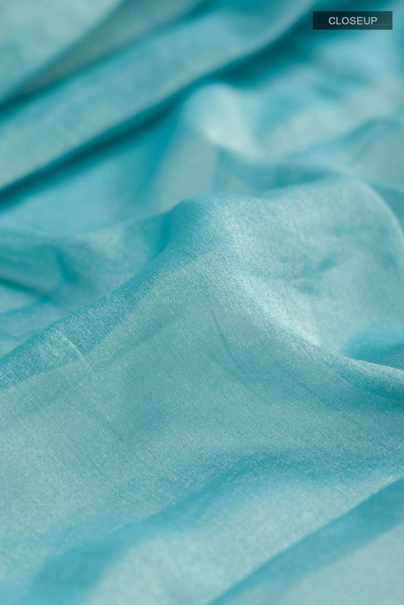 Blue Mysore Georgette Saree - Image 2