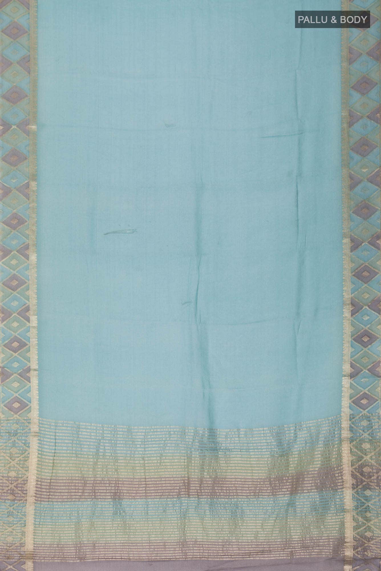 Blue Mysore Georgette Saree - Image 3